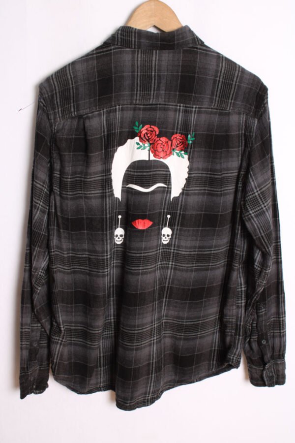 Camisa Franela Cuadros Grises Vintage "M"