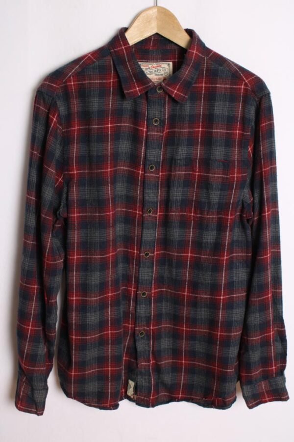 Camisa Franela Cuadros Azul Vintage "M"