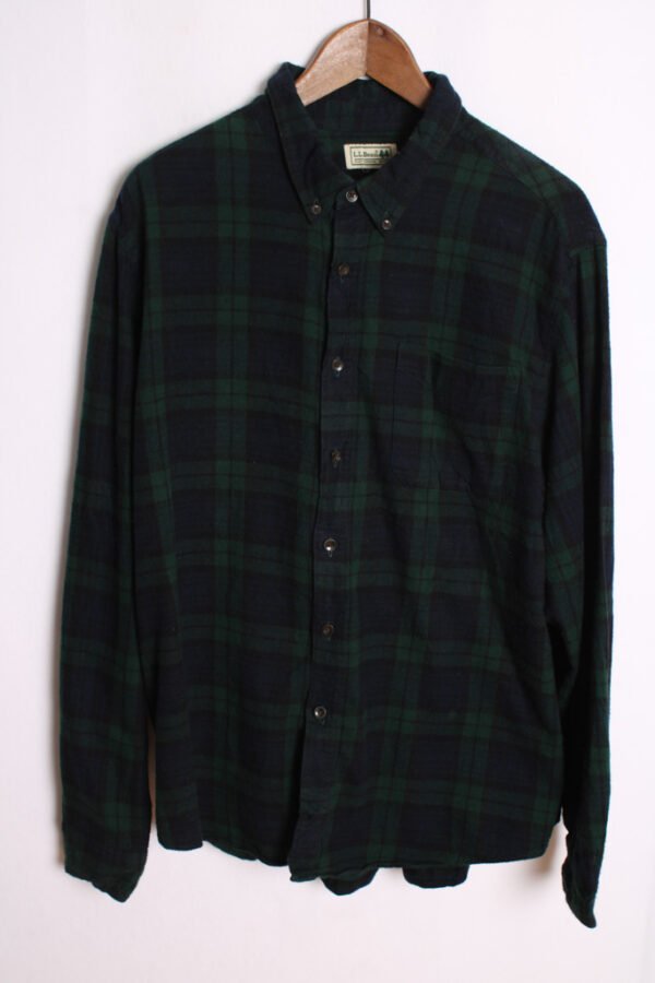 Camisa Cuadros Franela Verdes Vintage "L"