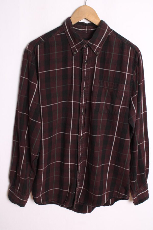 Camisa Franela Cuadros Berenjena "M"