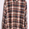 Camisa Franela Vintage Cuadros Azul y Caldera "XL"