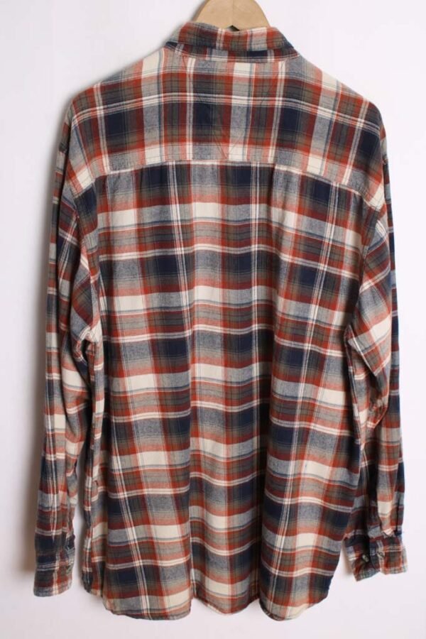 Camisa Franela Vintage Cuadros Azul y Caldera "XL"