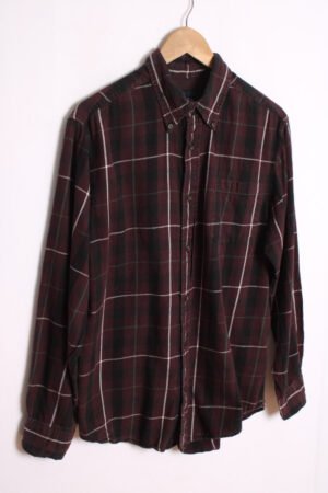 Camisa Franela Cuadros Berenjena "M"