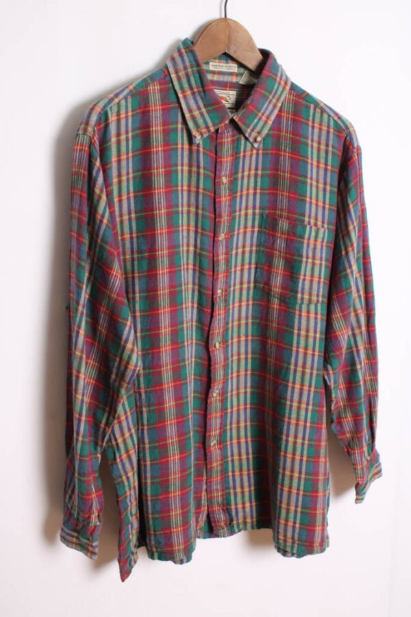 Camisa Cuadros Franela Verde Vintage "2XL"