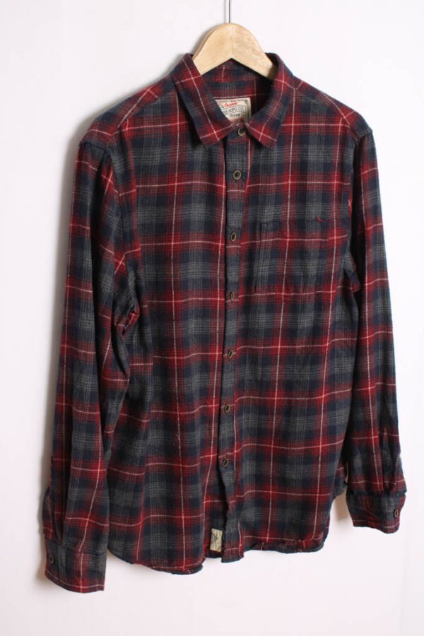 Camisa Franela Cuadros Azul Vintage "M"