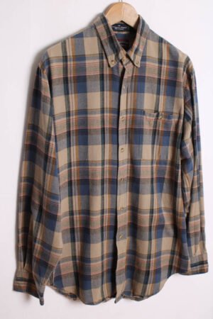 Camisa Franela Cuadros Azules Vintage "L"