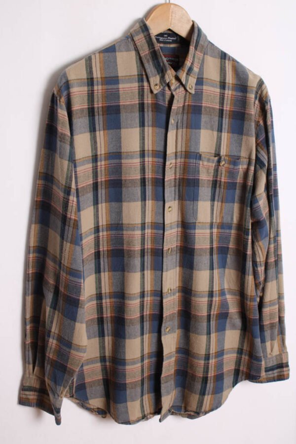 Camisa Franela Cuadros Azules Vintage "L"