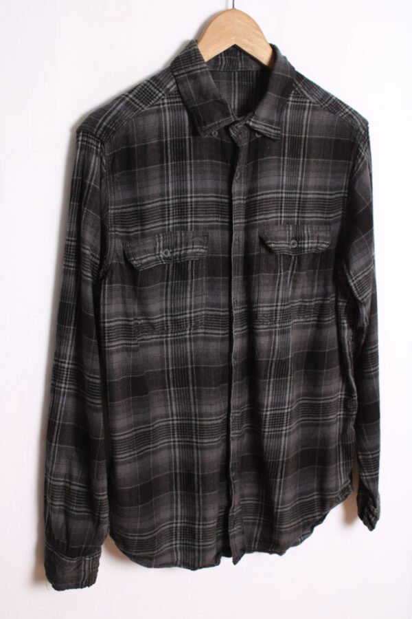 Camisa Franela Cuadros Grises Vintage "M"