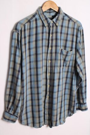 Camisa Franela Cuadros Azules Vintage "M"