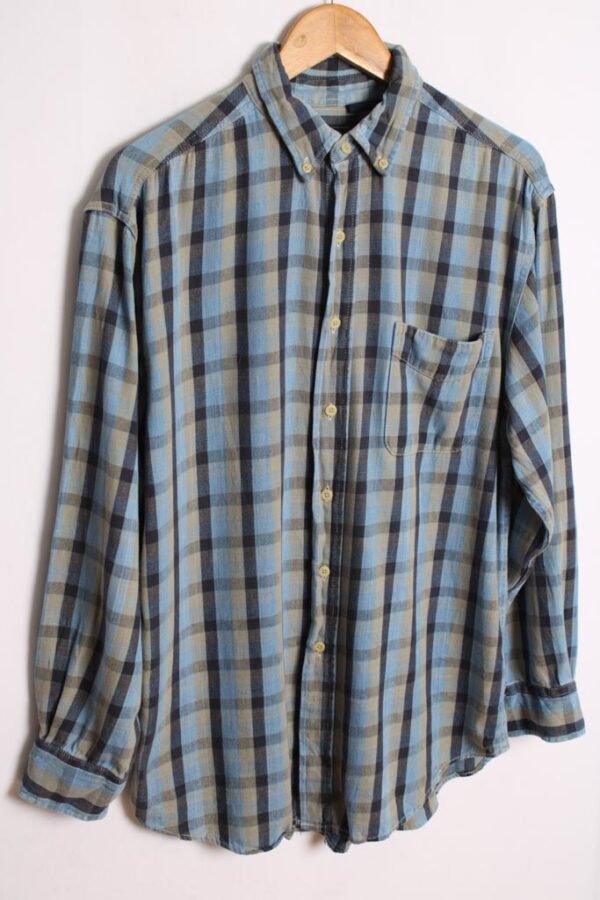 Camisa Franela Cuadros Azules Vintage "M"