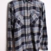 Camisa Franela Cuadros Gris y Azul Vintage "S"