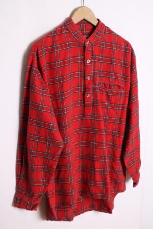 Camisa Cuello Mao Cuadros Rojos "L/XL"