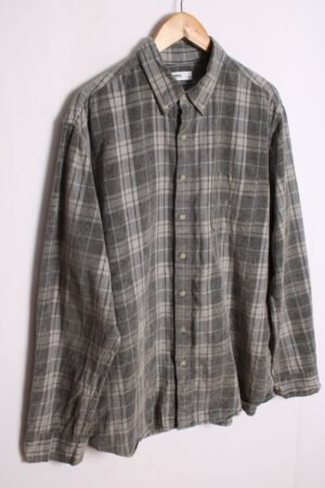 Camisa Cuadros Pana Grises Vintage "XL"