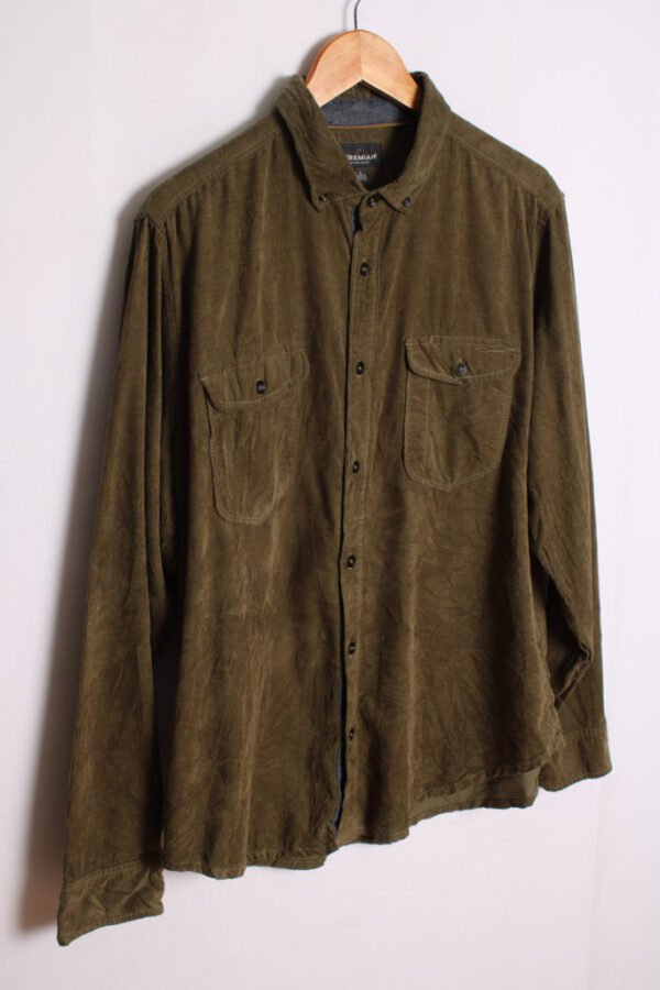 camisa pana franela cuadros chico vintage-18 Camisa de Pana Verde Vintage "L"