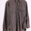 camisa pana franela cuadros chico vintage-21 Camisa Pana Gris Bolsillos Vintage "M"