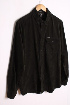 camisa pana franela cuadros chico vintage-23 Camisa Volcom de Pana Negra Vintage "M"