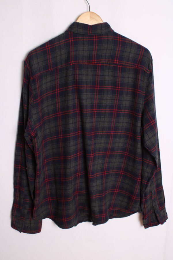Camisa Franela Cuadros Grises Vintage "L"