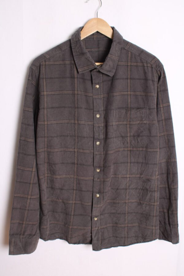 Camisa Pana Cuadros Grises Vintage "XL"