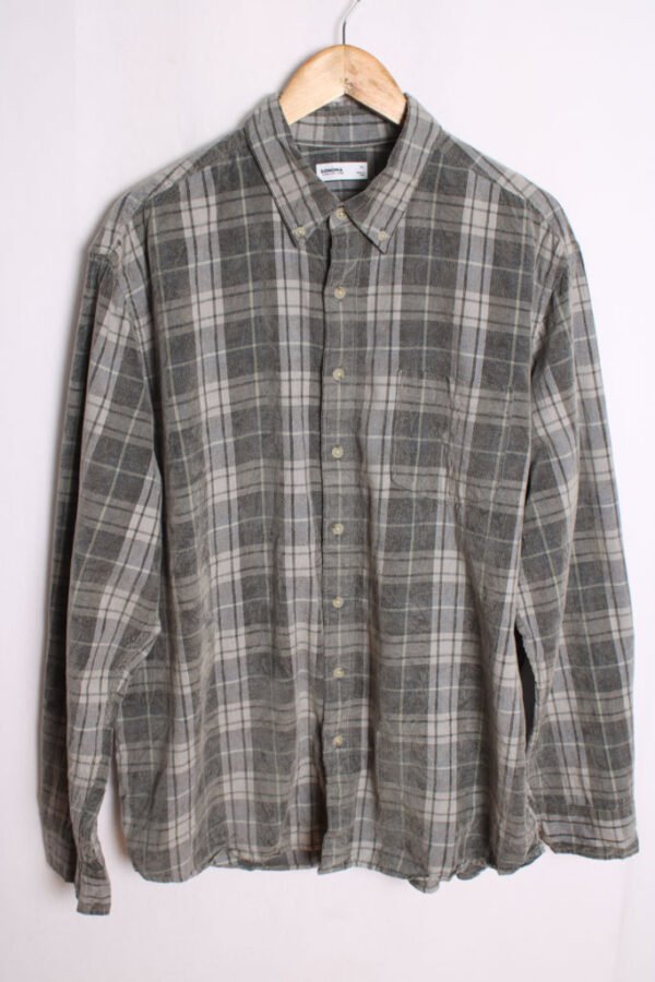 camisa pana franela cuadros chico vintage-63 Camisa Cuadros Pana Grises Vintage "XL"