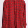 Camisa Cuello Mao Cuadros Rojos "L/XL"
