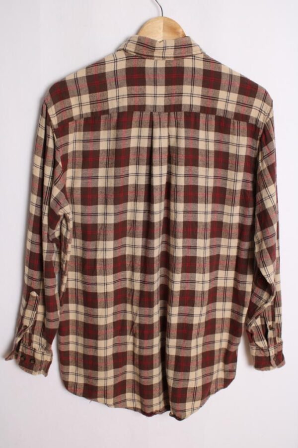 Camisa Franela Cuadros Marrones Vintage "M"