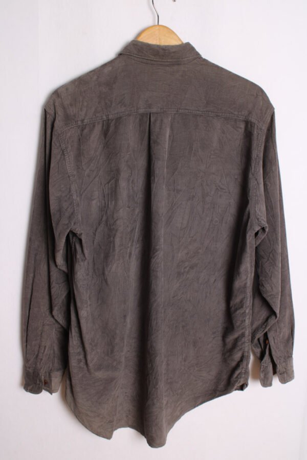 camisa pana franela cuadros chico vintage-78 Camisa Pana Gris Bolsillos Vintage "M"