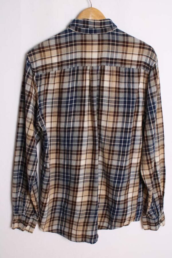 Camisa Franela Cuadros Marrones Vintage "M"
