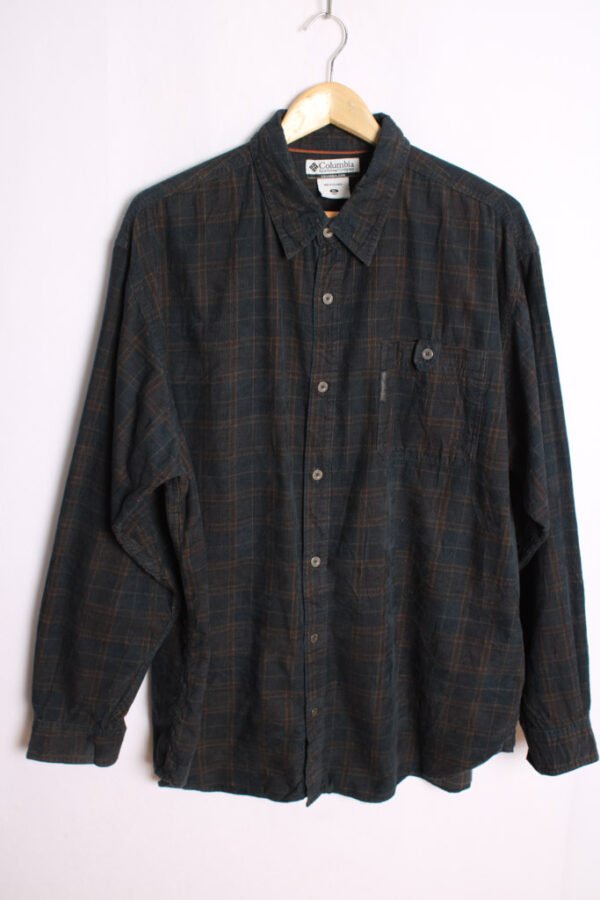 Camisa de Pana Azul Marino Vintage "L"