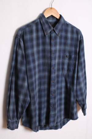 Camisa Franela Cuadros Azules Vintage "L"