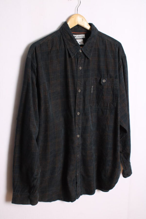 Camisa de Pana Azul Marino Vintage "L"