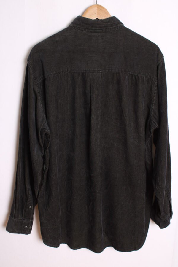 Camisa Pana Negra Estampado Gris Vintage "2XL"