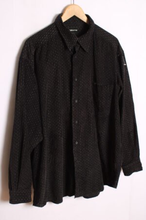 camisa vintage chico pana-18 Camisa Pana Negra Estampado Gris Vintage "2XL"