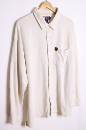 Camisa Pana Chaps By Ralph Lauren Blanca Vintage "XL"