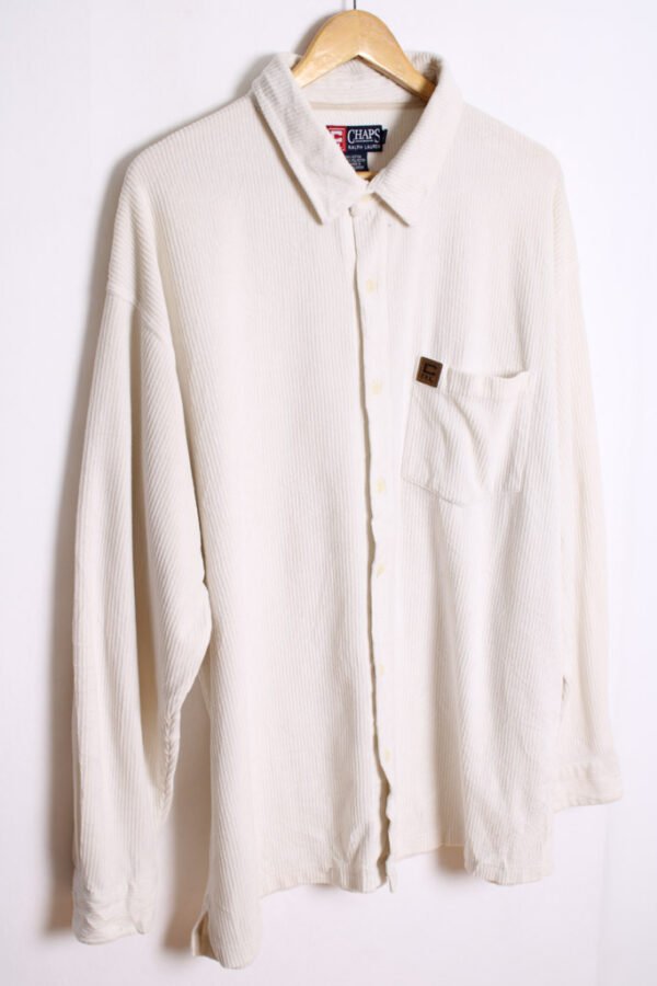 Camisa Pana Chaps By Ralph Lauren Blanca Vintage "XL"