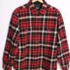 Camisa Forrada Cuadros Rojo y Gris Vintage "M"