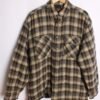 Camisa Forrada Vintage Cuadros Negro y Beige "L"
