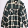 Camisa Vintage Forrada Cuadros Verde y Beige "XL"