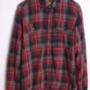 Camisa Vintage Forrada Cuadros Gris y Granate "M"