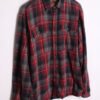 Camisa Vintage Forrada Cuadros Gris y Granate "M"