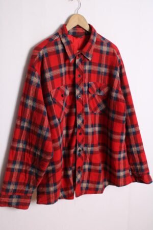 Camisa Forrada Cuadros Roja Vintage "2XL"