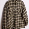 Camisa Forrada Vintage Cuadros Negro y Beige "L"