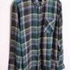 camisa vintage franela cuadros_-18 Camisa Franela Cuadros Gris y Azul Vintage "M"