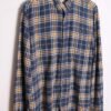 camisa vintage franela cuadros_-24 Camisa Franela Cuadros Azul Vintage "L"