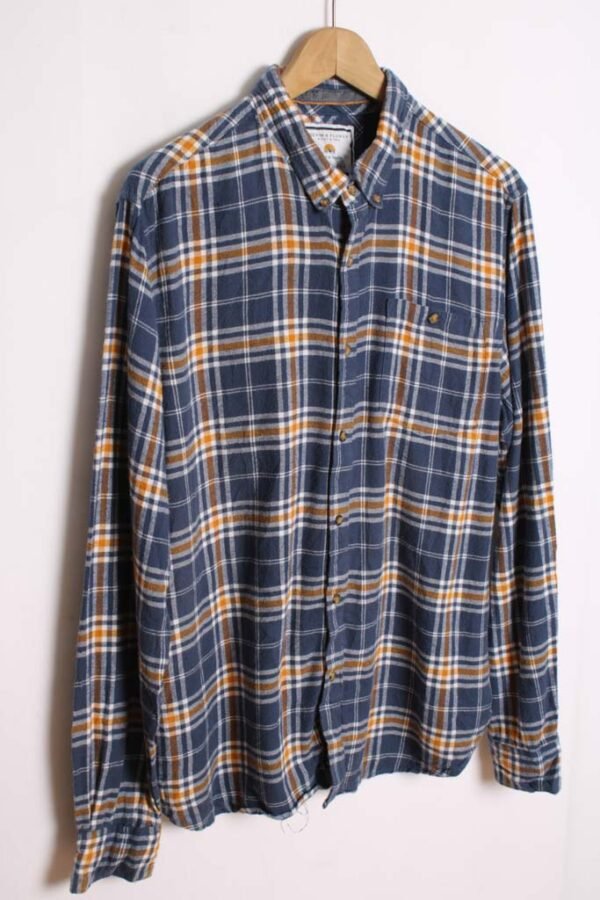 camisa vintage franela cuadros_-24 Camisa Franela Cuadros Azul Vintage "L"