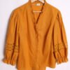 camisa vintage mujer invierno-52 Blusa Mostaza Volante Cuello Vintage "XL"