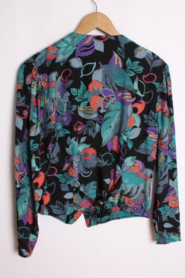 Blusa Vintage Negra con Flores "M"