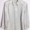 Blusa Gris Satinada Flores Vintage "L"
