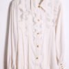 Blusa Chorreras Blanca Vintage "M/L"