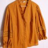 camisa vintage mujer invierno-85 Blusa Mostaza Volante Cuello Vintage "XL"