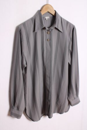 Blusa Vintage Rayas en Tonos Grises "L"